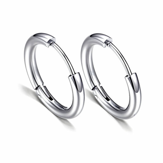 Stainless Steel Unisex Hoop Earrings in multiple sizes