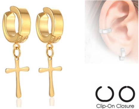 golden clip on earring