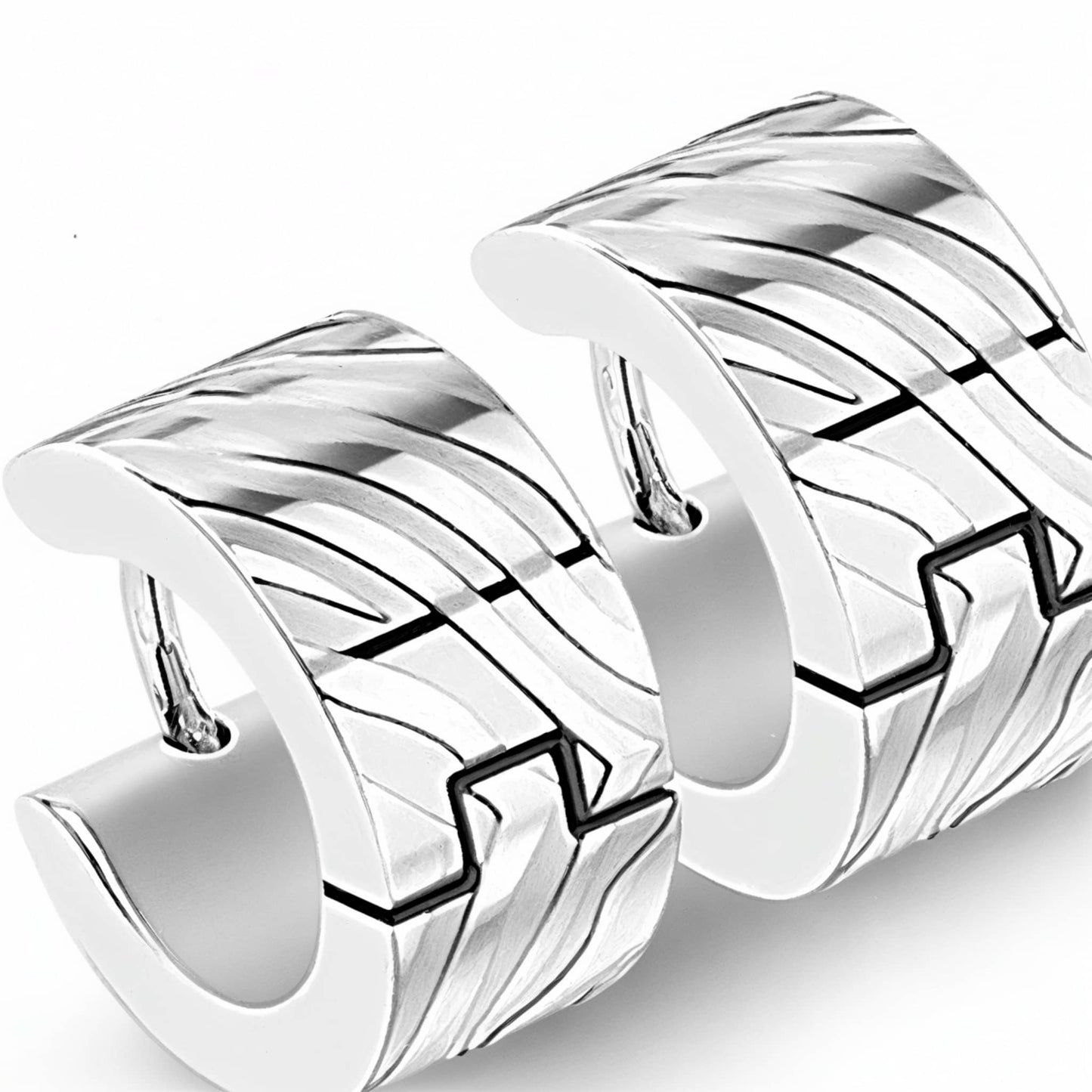 stainless steel wave hoop earring