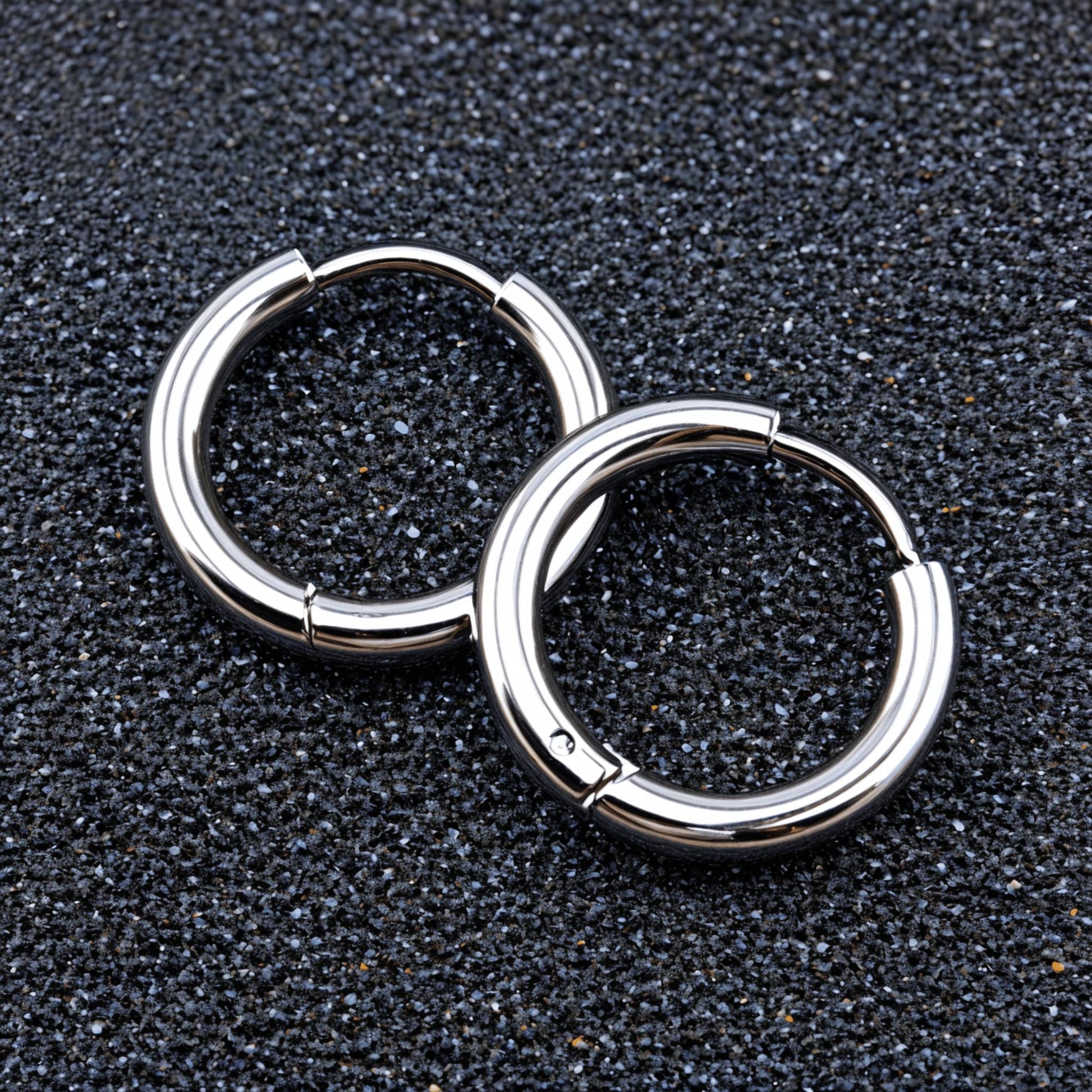 Stainless Steel Unisex Hoop Earrings in multiple sizes